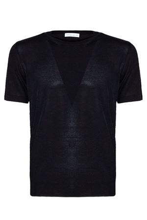 T-shirt in maglia misto cotone nero ROBERTO COLLINA | 261MYA1602109